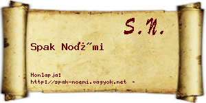 Spak Noémi névjegykártya